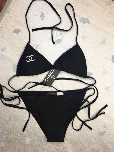 chanel black swimsuit|Chanel swimsuit 2022.